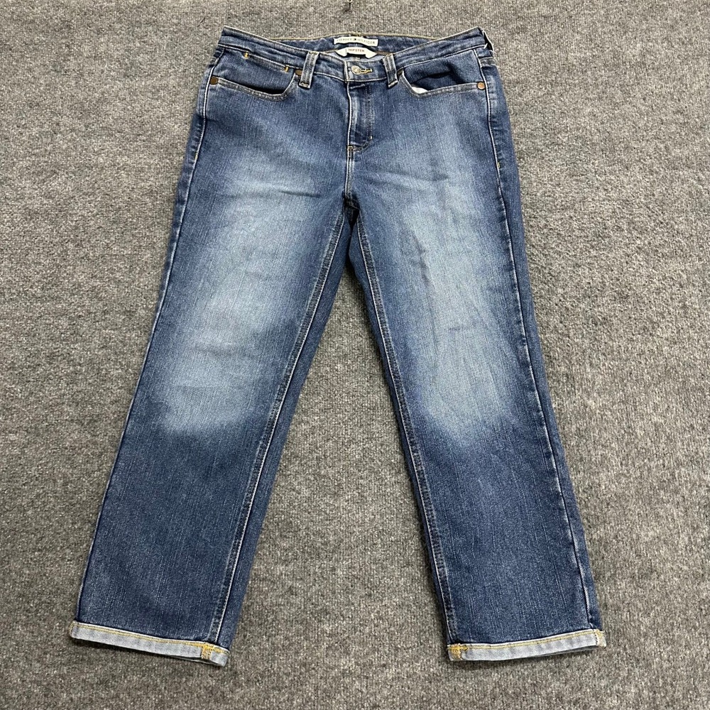 Tommy Hilfiger Jeans Womens Size 10 Blue Hipster Low Rise Straight Leg Denim